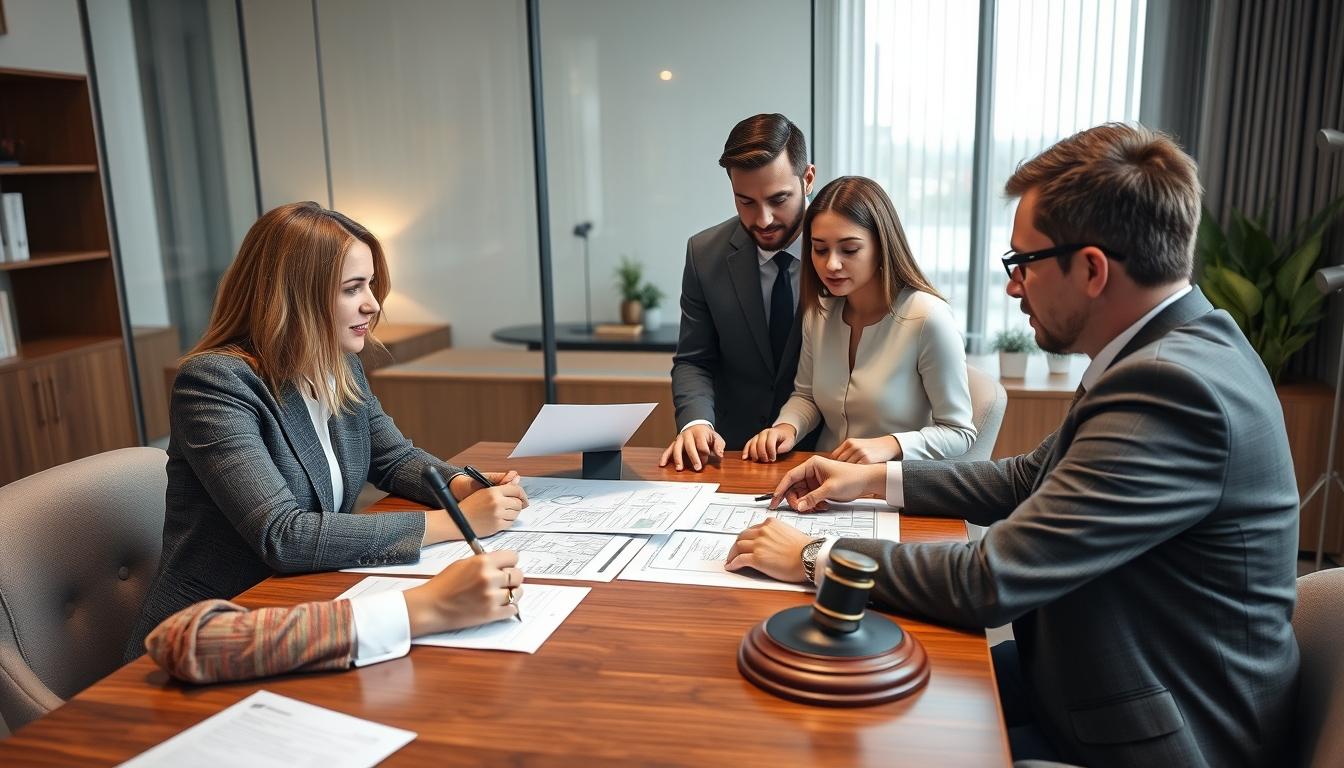 Family reviewing legal documents